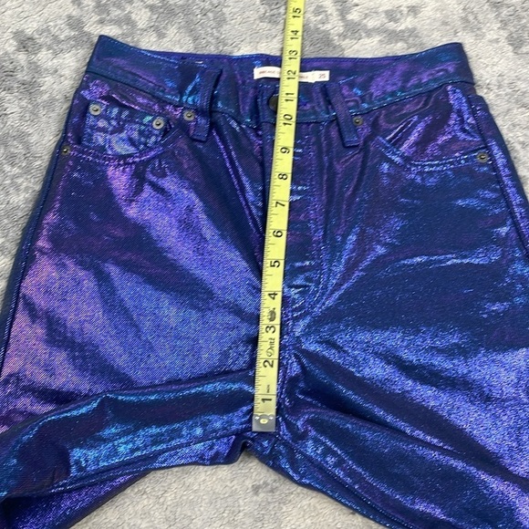 New Levis Shine Ribcage Straight Ankle Jeans Candy Coated Purple Iridescent 25 - Picture 12 of 17
